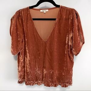 Madewell | Velvet Open Short Sleeve Blouse